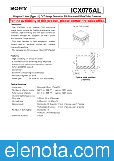 Sony Semiconductor ICX076AL datasheet