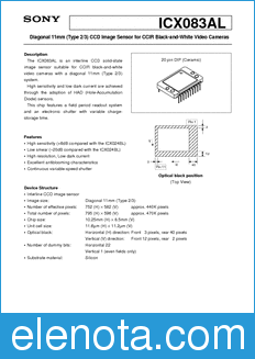 Sony Semiconductor ICX083AL datasheet