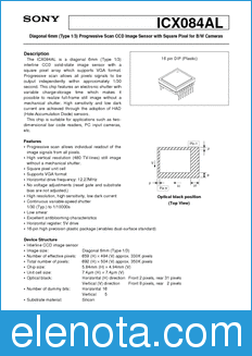 Sony Semiconductor ICX084AL datasheet