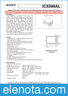 Sony Semiconductor ICX098AL datasheet