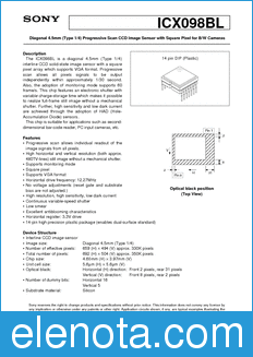 Sony Semiconductor ICX098BL datasheet