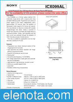 Sony Semiconductor ICX099AL datasheet