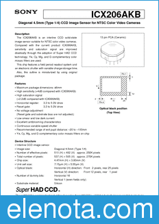 Sony Semiconductor ICX206AKB datasheet