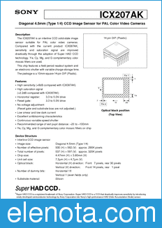 Sony Semiconductor ICX207AK datasheet