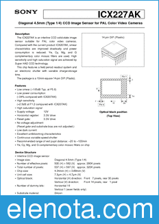 Sony Semiconductor ICX227AK datasheet