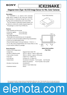 Sony Semiconductor ICX239AKE datasheet