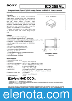 Sony Semiconductor ICX258AL datasheet