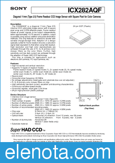 Sony Semiconductor ICX282AQF datasheet