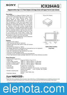 Sony Semiconductor ICX284AQ datasheet