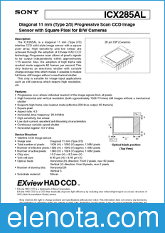 Sony Semiconductor ICX285AL datasheet