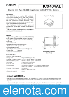 Sony Semiconductor ICX404AL datasheet