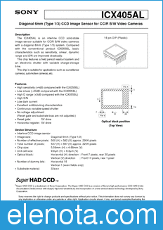 Sony Semiconductor ICX405AL datasheet