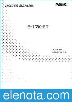 NEC IE-17K-ET datasheet