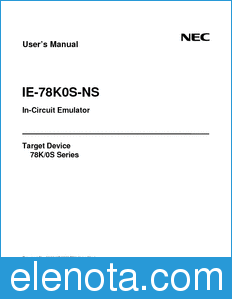 NEC IE-78K0S-NS datasheet