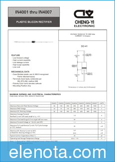 CHENG-YI ELECTRONIC IN4001 datasheet