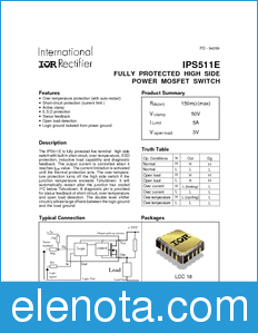 International Rectifier IPS511E datasheet