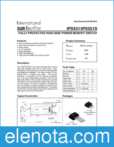 International Rectifier IPS521 datasheet