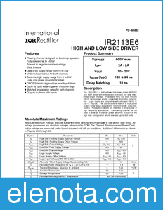 International Rectifier IR2113E6 datasheet
