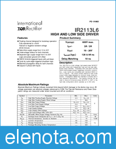 International Rectifier IR2113L6 datasheet
