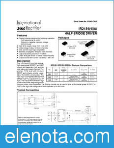 International Rectifier IR2184(4)(S) datasheet