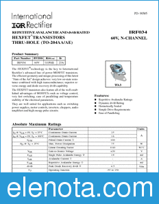 International Rectifier IRF034 datasheet