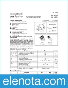International Rectifier IRF1405S datasheet