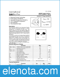 International Rectifier IRF2807L datasheet