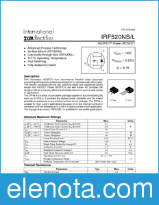 International Rectifier IRF520NL datasheet