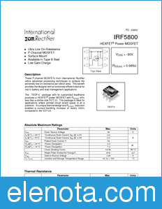 International Rectifier IRF5800 datasheet