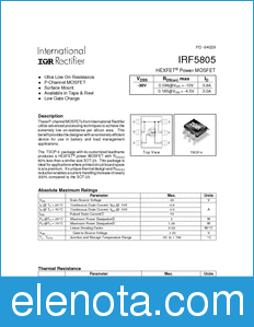 International Rectifier IRF5805 datasheet