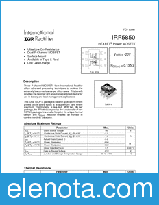 International Rectifier IRF5850 datasheet
