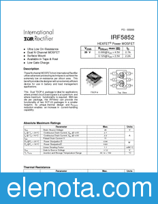 International Rectifier IRF5852 datasheet