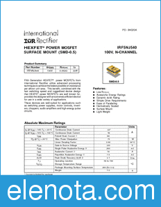 International Rectifier IRF5NJ540 datasheet