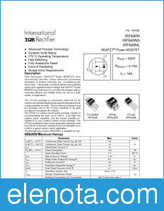 International Rectifier IRF640N datasheet