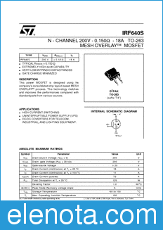 STMicroelectronics IRF640S datasheet