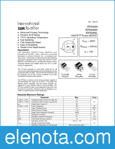 International Rectifier IRF644N datasheet