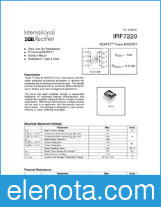 International Rectifier IRF7220 datasheet