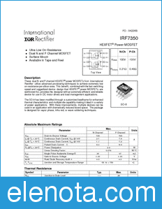 International Rectifier IRF7350 datasheet