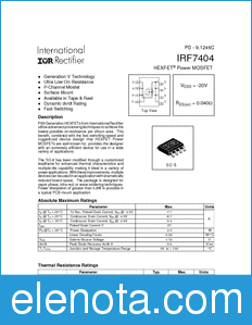 International Rectifier IRF7404 datasheet