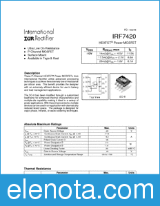 International Rectifier IRF7420 datasheet