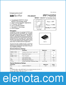 International Rectifier IRF7422D2 datasheet