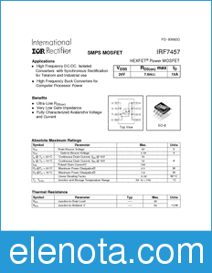 International Rectifier IRF7457 datasheet