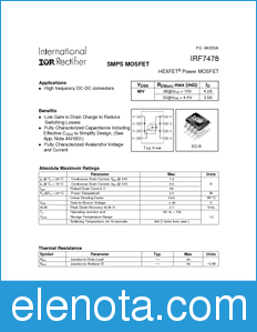 International Rectifier IRF7478 datasheet