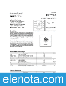 International Rectifier IRF7663 datasheet
