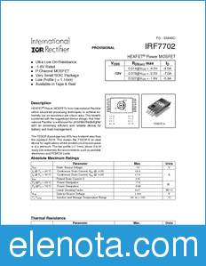 International Rectifier IRF7702 datasheet