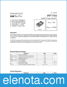 International Rectifier IRF7750 datasheet