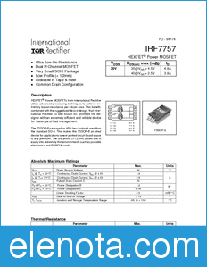 International Rectifier IRF7757 datasheet