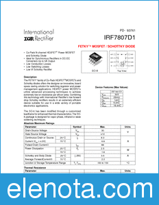 International Rectifier IRF7807D1 datasheet