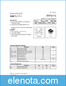 IRF International Rectifier IRF8113 datasheet