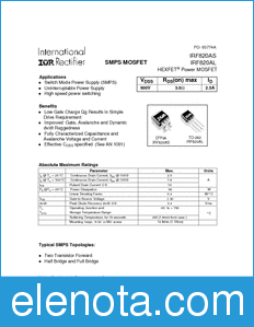 International Rectifier IRF820AL datasheet